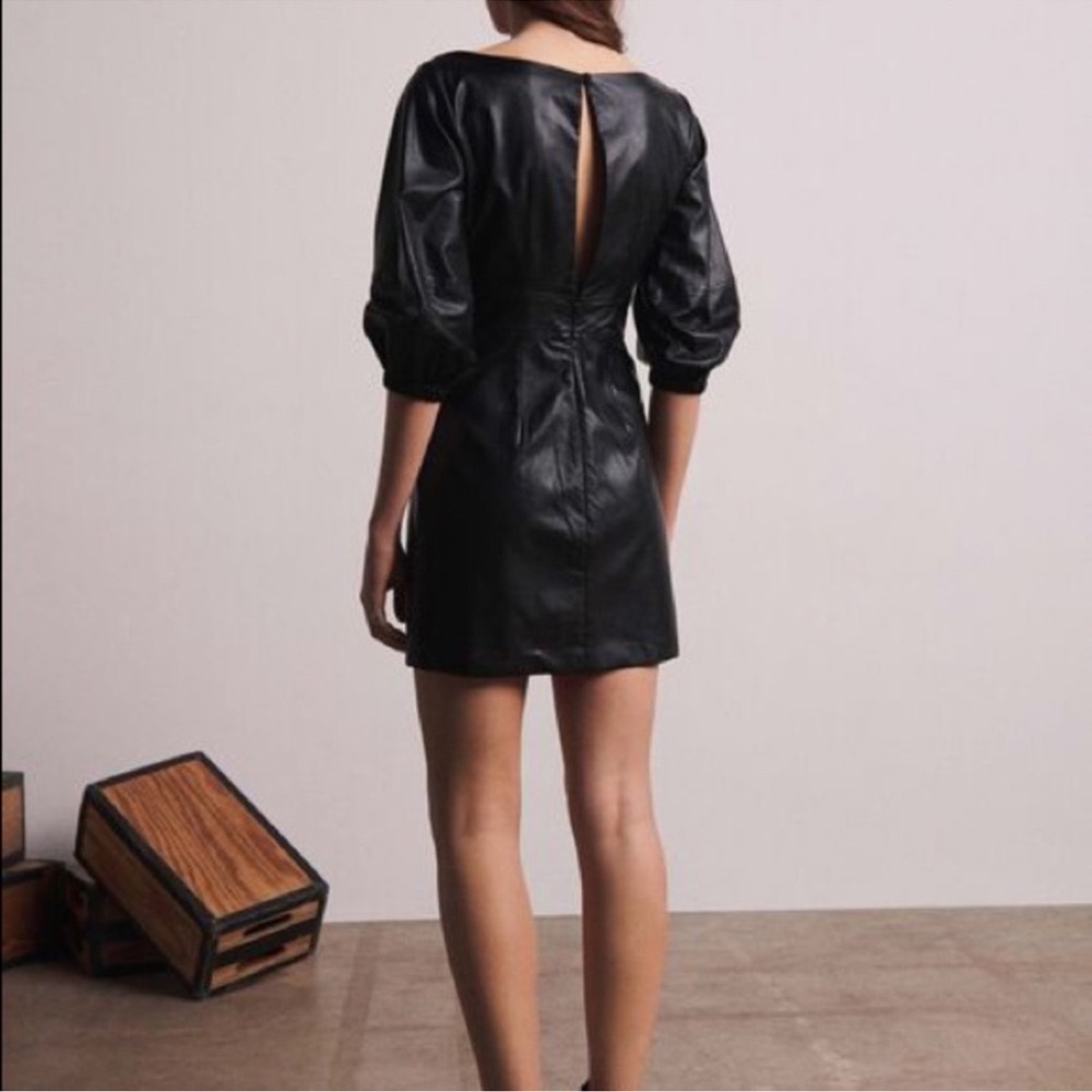 ba&sh Women’s Sae Mini Faux Black Leather Dress XS